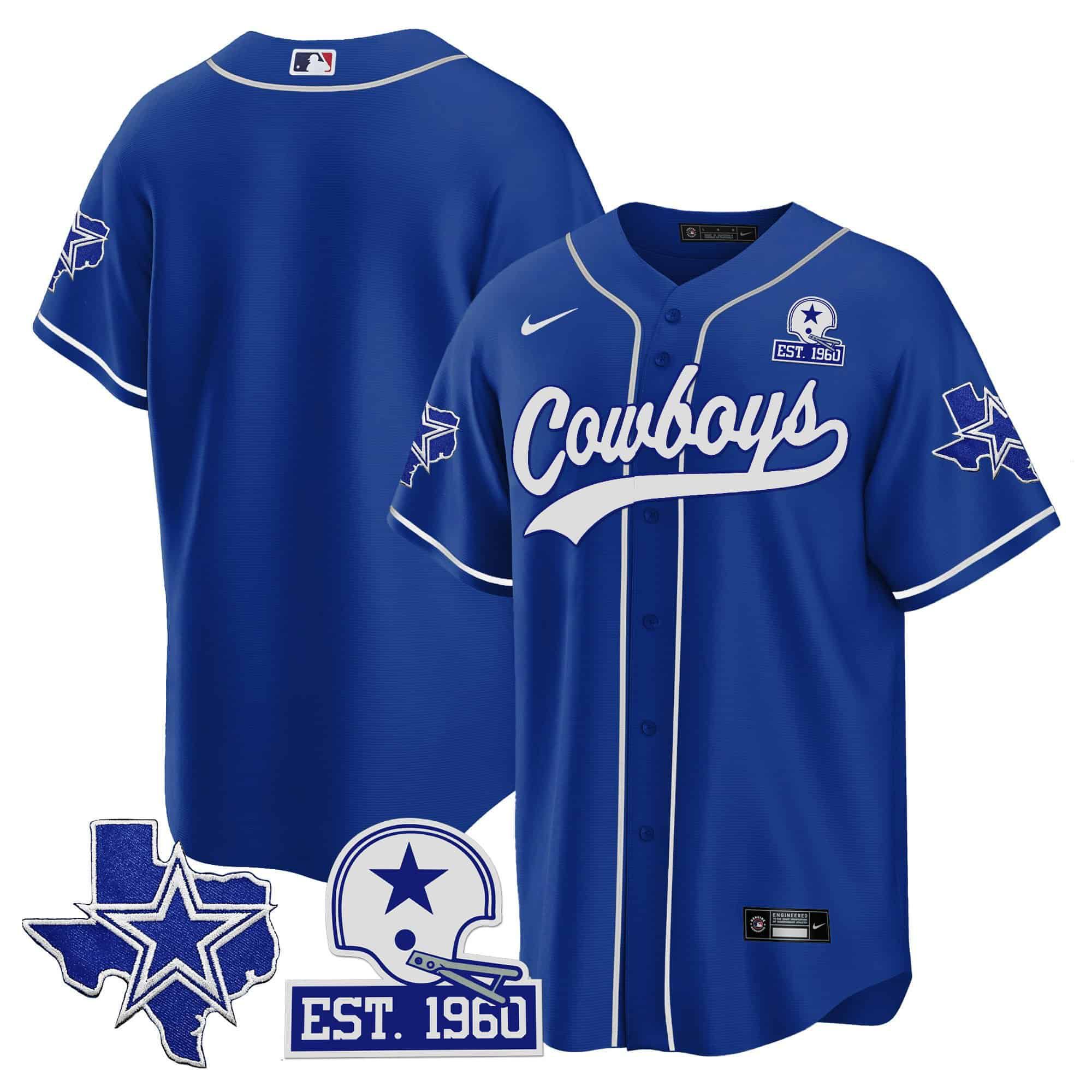 Men Dallas Cowboys Blank Blue 2024 Nike Patch Baseball NFL Jersey->indianapolis colts->NFL Jersey